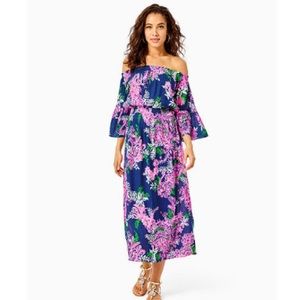 NWT Lilly Pulitzer Ravyn Off The Shoulder Midi Dress - Original Packaging